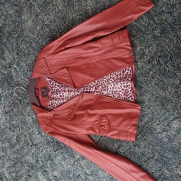 Brown faux leather jacket - Picture 1 of 2